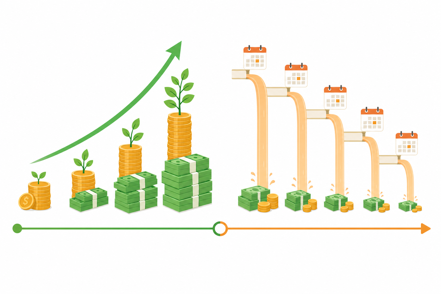 インデックス投資の積み立てから自動取崩しへのライフサイクル