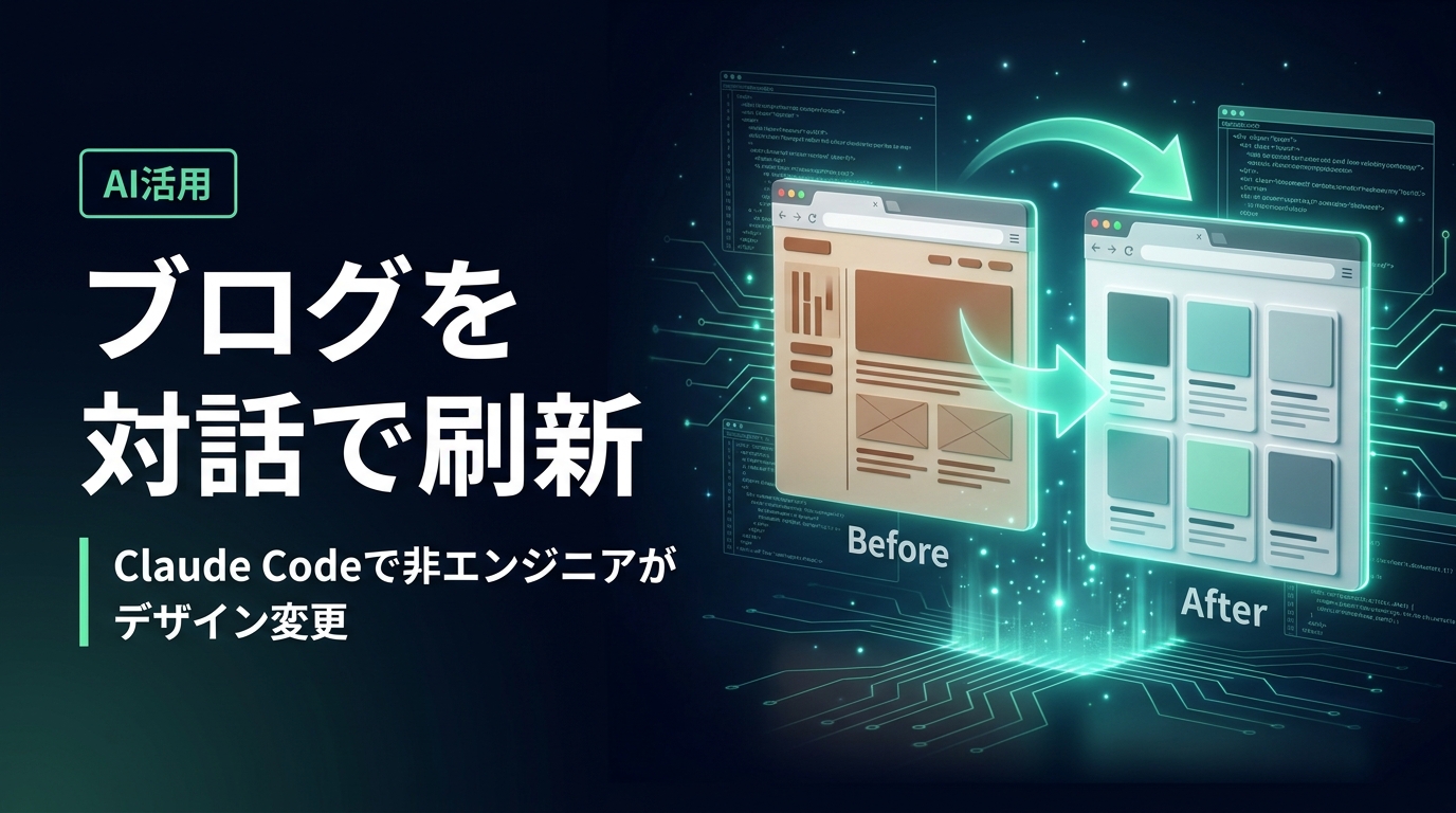 Claude DesignとClaude Codeでブログをデザイン刷新するイメージ