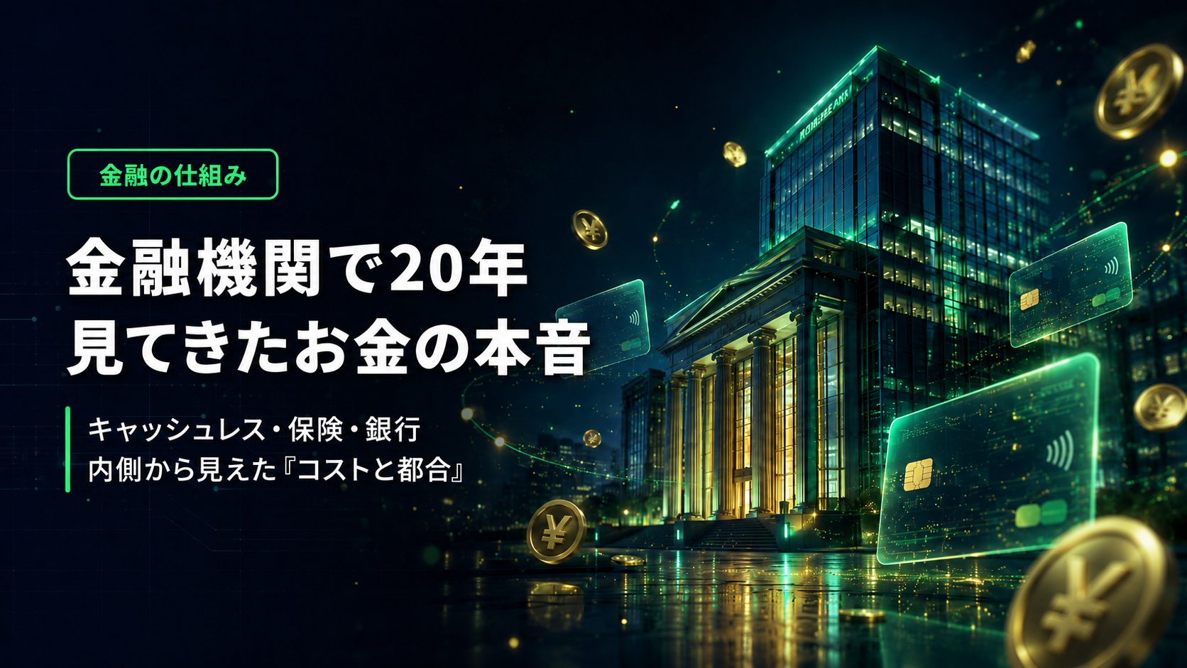 金融機関で20年見てきたお金の話｜キャッシュレス・保険・銀行の本音