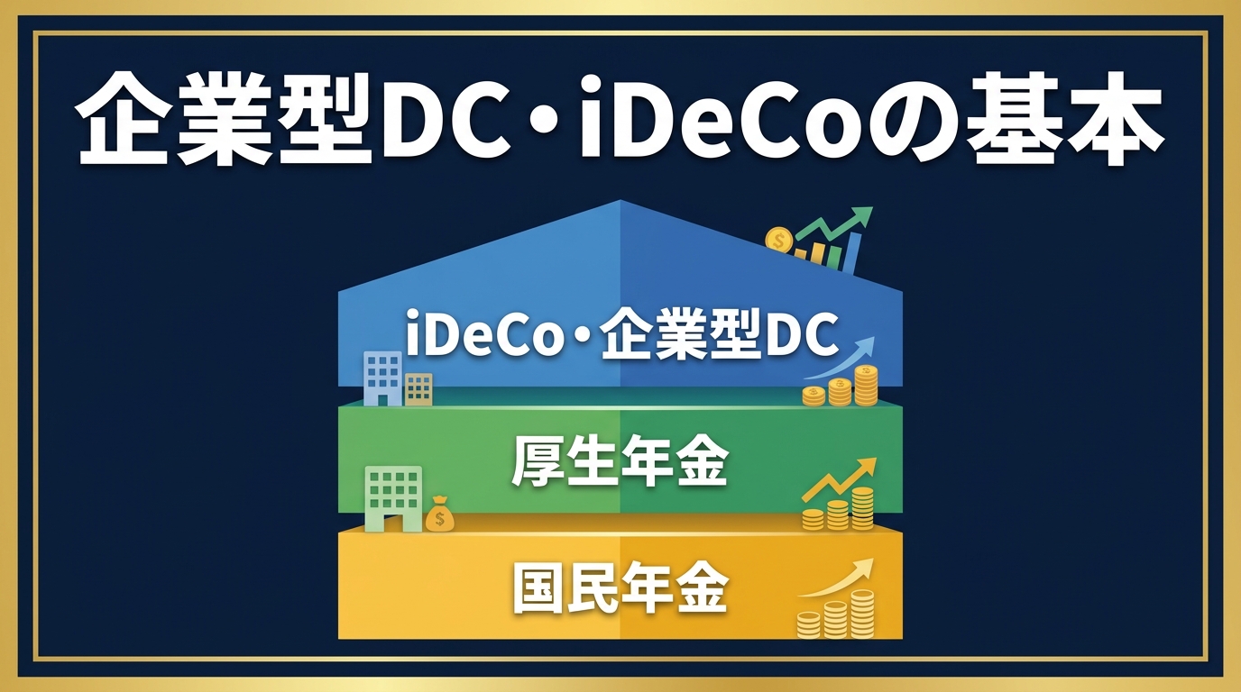 企業型DCとiDeCoの3階建て構造イメージ