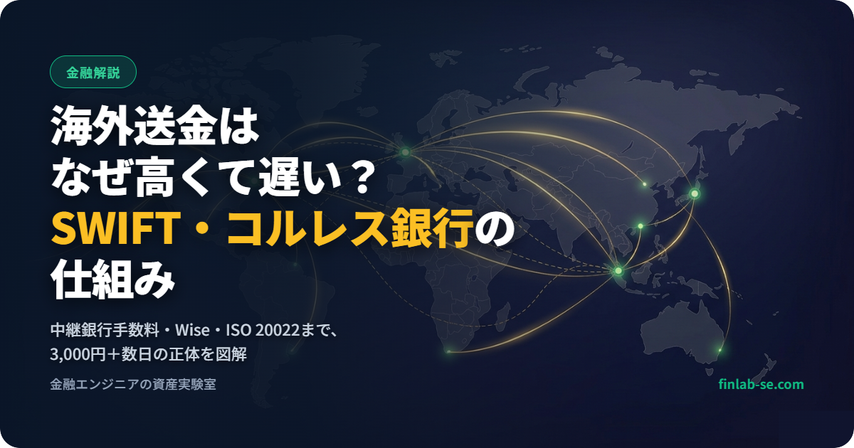 海外送金の仕組み解説 - SWIFT・コルレス銀行・中継銀行手数料の裏側